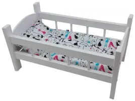 lozeczko-drewniane-biale-dla-lalek-posciel