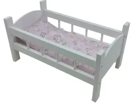 lozeczko-drewniane-biale-dla-lalek-posciel