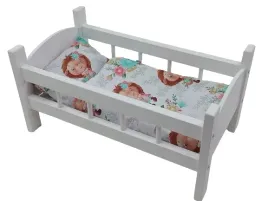 lozeczko-drewniane-biale-dla-lalek-posciel