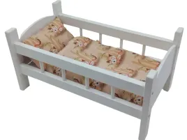 lozeczko-dla-lalek-biale-drewniane-posciel