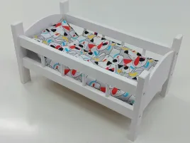 lozeczko-drewniane-biale-dla-lalek-posciel