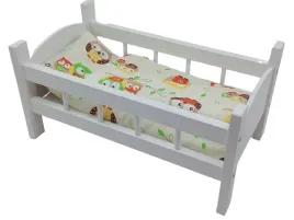 lozeczko-drewniane-biale-dla-lalek-posciel