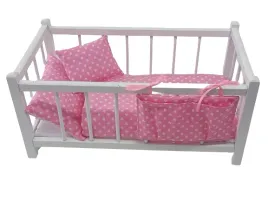 lozeczko-dla-lalek-drewniane-biale-posciel