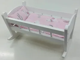 kolyska-dla-lalek-biala-posciel-z-materacem