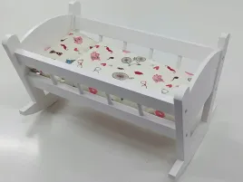 kolyska-dla-lalek-biala-posciel-z-materacem