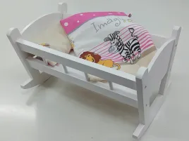 kolyska-dla-lalek-biala-posciel-z-materacem