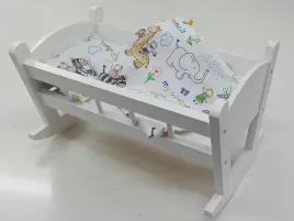 kolyska-dla-lalek-biala-posciel-z-materacem
