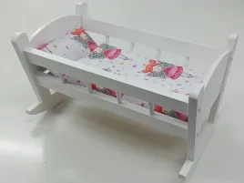 kolyska-dla-lalek-biala-posciel-z-materacem