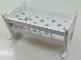 kolyska-dla-lalek-biala-posciel-z-materacem