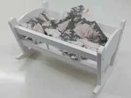 kolyska-dla-lalek-biala-posciel-z-materacem