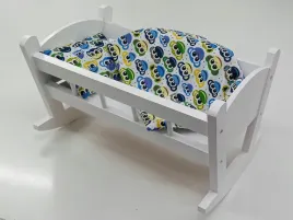 kolyska-dla-lalek-biala-posciel-z-materacem