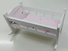 kolyska-dla-lalek-biala-posciel-z-materacem
