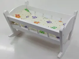 kolyska-dla-lalek-biala-posciel-z-materacem