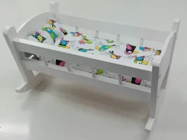 kolyska-dla-lalek-biala-posciel-z-materacem