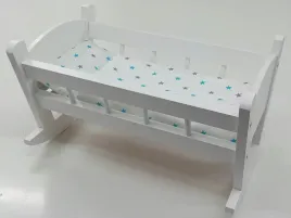 kolyska-dla-lalek-biala-posciel-z-materacem