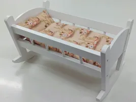 kolyska-dla-lalek-biala-posciel-z-materacem