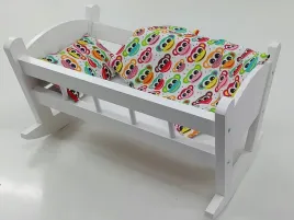 kolyska-dla-lalek-biala-posciel-z-materacem