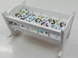 kolyska-dla-lalek-biala-posciel-z-materacem