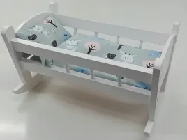 kolyska-dla-lalek-biala-posciel-z-materacem