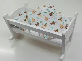 kolyska-dla-lalek-biala-posciel-z-materacem