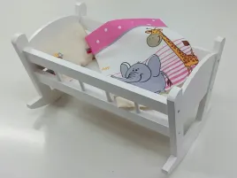 kolyska-dla-lalek-biala-posciel-z-materacem