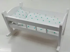 kolyska-dla-lalek-biala-posciel-z-materacem