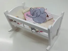 kolyska-dla-lalek-biala-posciel-z-materacem