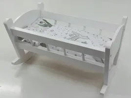 kolyska-dla-lalek-biala-posciel-z-materacem