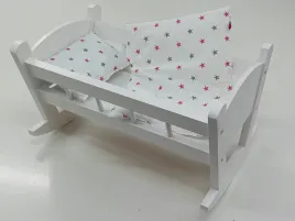 kolyska-dla-lalek-biala-posciel-z-materacem
