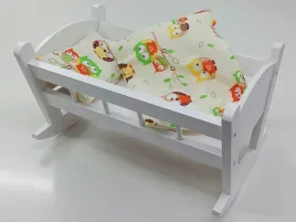 kolyska-dla-lalek-biala-posciel-z-materacem