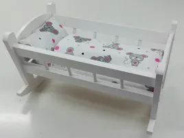 kolyska-dla-lalek-biala-posciel-z-materacem