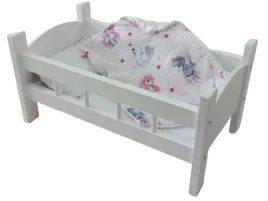 lozeczko-biale-drewniane-dla-lalki-posciel