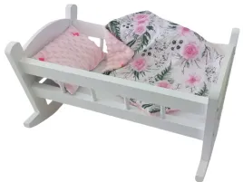 biala-kolyska-dla-lalek-z-posciela