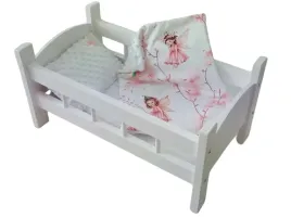 lozeczko-biale-drewniane-dla-lalki-posciel