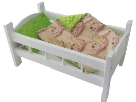 lozeczko-biale-drewniane-dla-lalki-posciel