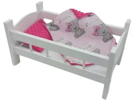 lozeczko-biale-drewniane-dla-lalki-posciel