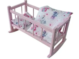 rozowa-kolyska-drewniana-dla-lalek-psciel-kolebka-dla-lalek