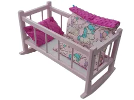 rozowa-kolyska-dla-lalki-kolderka-poduszka-materac-kolebka-rozowa