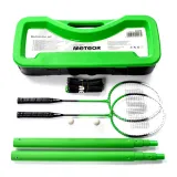 zestaw-do-badmintona-2-rakietki-siatka-2-lotki-slupki-w-walizce-meteor-stan-opakowania-oryginalne