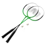 zestaw-do-badmintona-2-rakietki-siatka-2-lotki-slupki-w-walizce-meteor-stan-nowy-marka-meteor