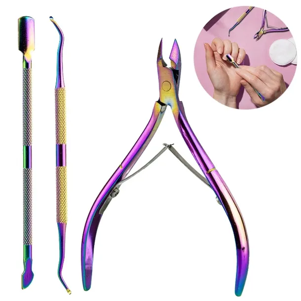 KOPYTKO SONDA CĄŻKI DO PAZNOKCI ZESTAW NARZĘDZI DO MANICURE PEDICURE 3w1
