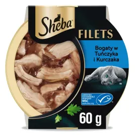 mokra-karma-dla-kota-sheba-fileciki-tunczyk-i-kurczak-w-sosie-60g