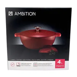 ambition-imperio-garnek-z-pokrywka-4l-265cm-czerwony-indukcja