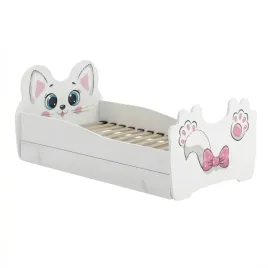lozko-dzieciece-tapczan-140x70-biale-pojedyncze-szuflada-stelaz-pink-cat