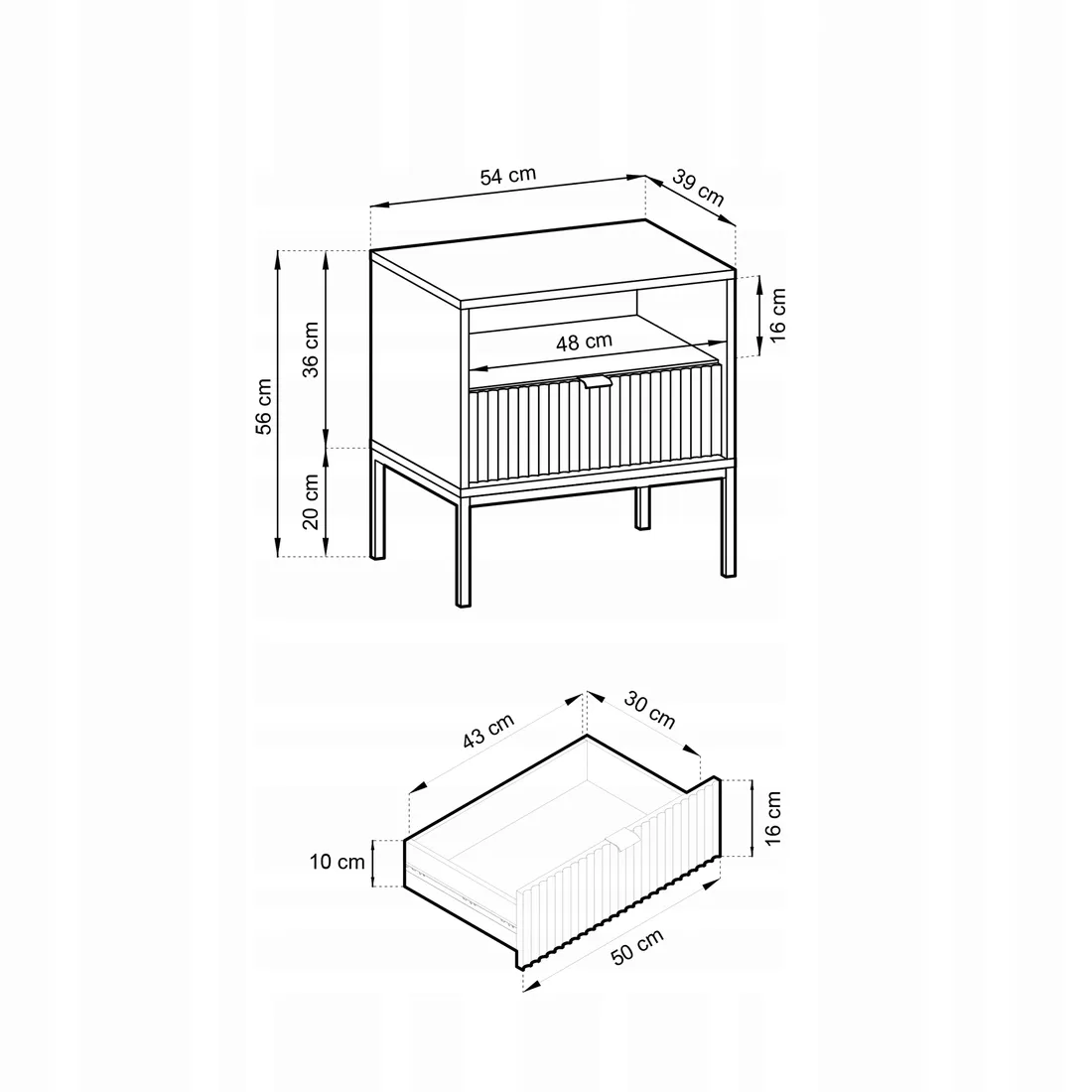 szafka-nocna-vellore-54-cm-biala-ryflowany-front-stan-nowy