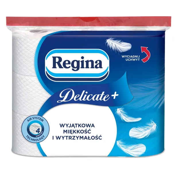 Regina Delicate+ Papier Toaletowy 4-Warstwowy Dla Skóry Wrażliwej 9 Rolek