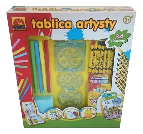 zestaw-artystyczny-tablica-artysty-kredki-mazaki-stan-opakowania-oryginalne