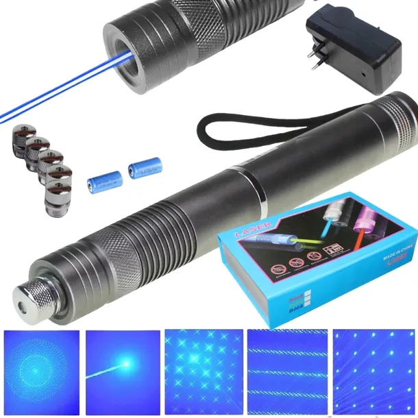 NAJMOCNIEJSZY LEGALNY LASER NIEBIESKI WSKAŹNIK LASEROWY 50000MW PUNKTOWY