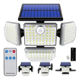 lampa-solarna-181xled-czujnik-ruchu-zmierzchu-pilot-4-reflektory-solarne