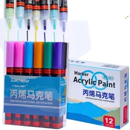 markery-akrylowe-zestaw-12szt-pisaki-flamastry-mazaki-wodoodporne-z-farba